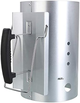 QuliMetal Charcoal Chimney Starter Replacement for Weber 7416, Chimney Lighter Basket Outdoor Cooking Quick Rapid Fire Briquette Charcoal Starter Grill Accessories for Camping Picnic Cooking