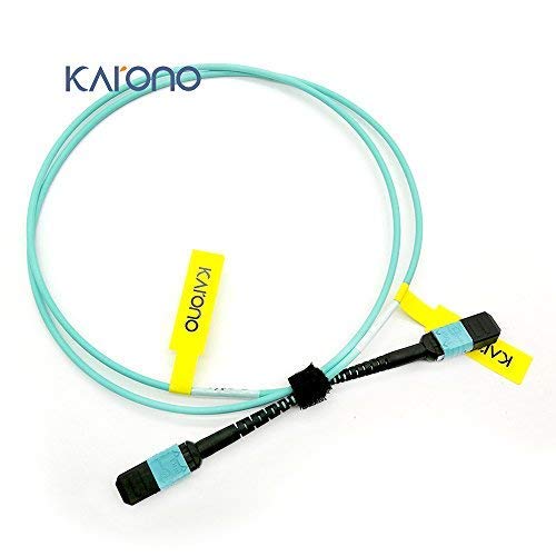 Karono Mpo To Mpo Fiber Patch Cable, 3.3 Ft (1M), Om3 Multi-Mode, 8-Core Fibers Optic Patch Cable For Qsfp+Transceivers Mtp Compatible Application, Aqua #TOP2
