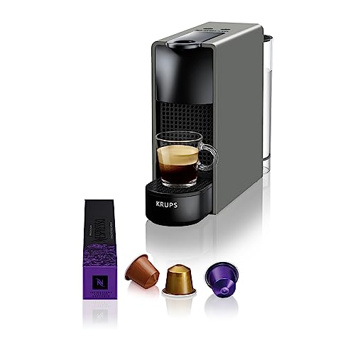 Nespresso Krups XN110B Essenza Mini Kaffeekapselmaschine, 0,6 L, 19 bar, Energiesparmodus, grau
