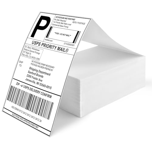 500 Blatt 4" x 6" Versandetiketten Selbstklebend, GuKKK 100mm × 150mm Thermo Etiketten, für Labeldrucker Wasserfester Etiketten Papier, BPA/BPS-frei