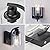 Battery Operated Wall Sconce Set of Two, USB Rechargeable Wireless Wall Lights with Remote Timer, Dimmable Touch Wall Lamp with Clear Glass Shade, Wall Decor for Bedroom Living Room Hallway, Black