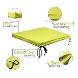 Roseley Waterproof Chair Cushion With Ties Outdoor Seat Pad Removable Water-Resistant Cover Durable Comfy Patio Garden Lawn Seating [Lime Green, 50 x 44 x 4cm] - Image 3
