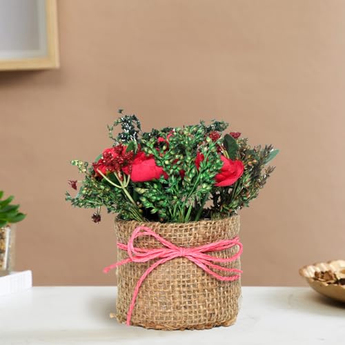 Image of Cortina Cylindrical Tea Orange RoseEco Sustainable Flower for Home - Multicolor-12