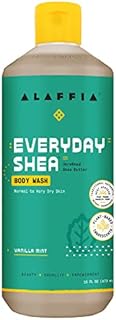 Alaffia EveryDay Shea Body Wash - Naturally Helps Moisturize and Cleanse without Stripping Natural Oils with Shea Butter, Neem, and Coconut Oil, Fair Trade, Vanilla Mint, 16 Fl Oz