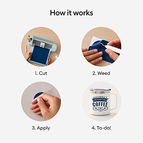 Cricut Premium Permanent Vinyl Roll (12 In X 15 Ft), Weather-Resistant, Dishwasher-Safe & Fade-Proof, Compatible With Cricut Cutting Machines, Create Signs, Labels, & Personalize Diy Projects, Blue #TOP4