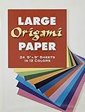  Large Origami Paper: 24 9\" x 9\" Sheets in 12 Colours (Dover Origami Papercraft)