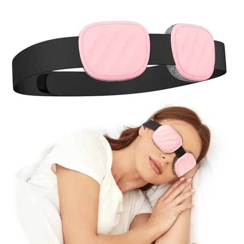 Fismool Sleep Eye Mask for Men Women, 3D Zero Intraocular Pressure Design,100% Light Blocking Sleeping,Suitable for Sleeping Mask, Exquisite Travel Storage Box（Pink）