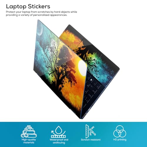 Image of Galaxsia Floral D32 Top+Wrist Pad Vinyl Laptop Skin /Sticker /Cover Upto 15.6 Inches Laptops Laminated-Removable-HD Quality Compatible for Hp-Dell-Sony-Lenovo-Asus etc.(15x10 Inches)