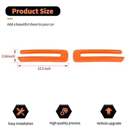 Image of Front Grille Inserts Trim Cover Grill U Bar Cover Frame Decoration Exterior Accessories for Dodge RAM 2018 2019 2020 2021 2022,Orange