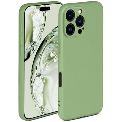 Coque souple pour iPhone 16 Pro Max silicone vert protection camera appareil photo