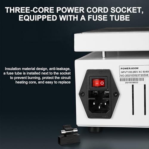 PCB Heizstation, 800W Lötstation Heizplatte, LED Mikrocomputer Elektrische Vorwärmung Rework Heater Lab, Vorheizen Station für Komponentenerwärmung, SMD Reengineering 200X200mm (EU Stecker)