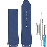 WRISTARMOR 25mm Big Bang Replacement Band Compatible with Hublot Big Bang Watch Strap Sports Waterproof Rubber Watch Accessories (Dark Blue)