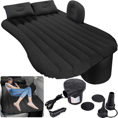 Image of Antson Premium Car Inflatable Bed with Pump & 2 Air Pillow | Quick Inflatable Back Seat Bed | Car Inflatable Mattres | Car Bed Mattress | Car Bed for Kids,Travel,Trip,Camping,Picnic, Beach (Black)