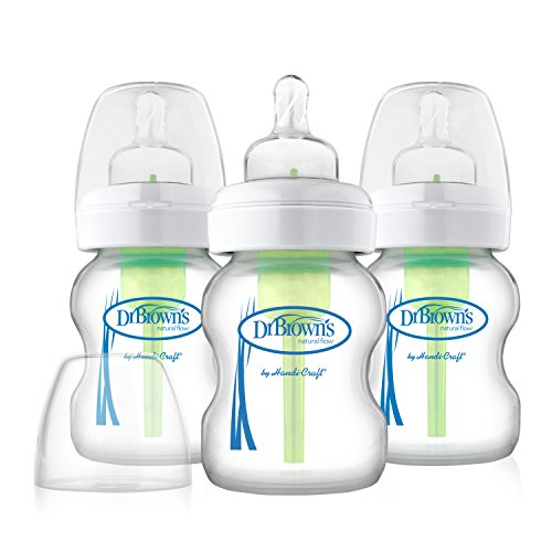 Dr. Brown's Options Wide 3 Piece Neck Glass Bottle, 5 Ounce