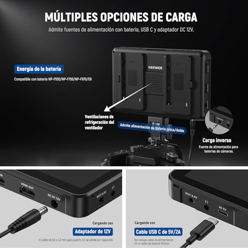 Monitor de Campo NEEWER F700 de 7" Corrige el Enfoque Difuminado en Tomas con Luz Solar 7