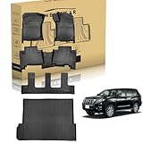 「MENIIKAR」トヨタ ランドクルーザー プラド 150系 ７人乗り GDJ150W /TRJ150W 前中後期 3Dフロアマット＆ラゲッジマット 。3Dカーマットが防水・防滑・防汚でTPE素材製。150系 車専用に最適化されたカスタム設計。 (7人乗り-4列5点)