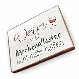 Magnet aus Buchenholz Kühlschrankmagnete mit Sprüchen (Weil Bärchenpflaster Nicht mehr helfen)