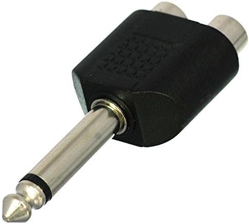 Aux Splitter 3.5mm To Dual 1/4" Y Splitter Cable - 1FT Stereo Female To Mono Jack Adapter (2-Pack) Audio Splitter Cable