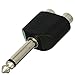 CESS 6.35mm 1/4 Inch Mono Male to Dual RCA Female Splitter Adapter - 1/4 TS Male to RCA Female (3 Pack)