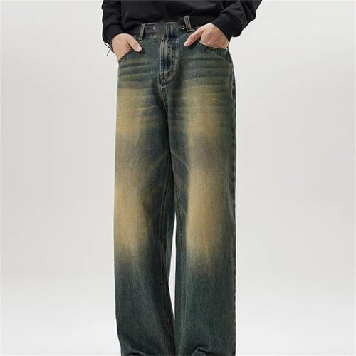 Men's Fall Distressed Jeans – Baggy Straight Denim Pants, Fashion High Street Streetwear Trousers2