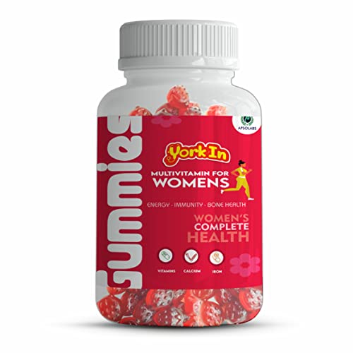 Yorkin Women's Multivitamin Gummies With Calcium, Iron, Vitamin C & 21