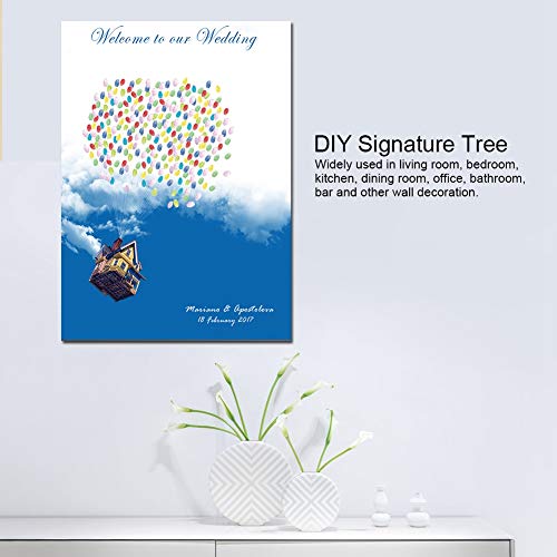 Fingerprint Tree Decor Memory Guestbook Wedding Classmates Reunion Painting Signature Book Cartoon Paper Wedding Party - Image 4