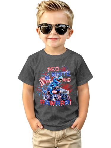 Funnycokid Toddler Boys 4th of July Shirts Kids Tshirt Truck 5T Size 6 - image 1