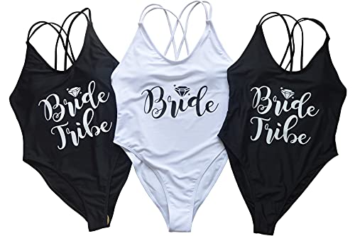 MUZHI Women Bride Wifey One Piece Bathing Suit High Cut Beach Wear Monokini Cross Back with Pad4