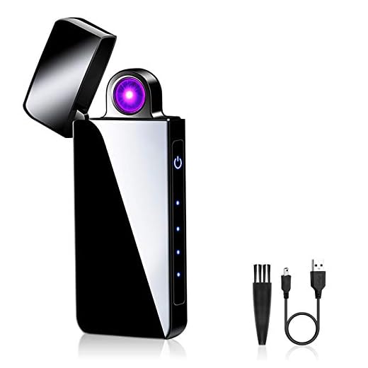 ASANMU Mechero Electrico Regalos, Encendedor Electrico USB Recargable Encendedor de Arco Giratorio Pantalla Tactil Indicador de Batería, sin Llama, a Prueba de Viento, Caja de Regalo para Hombre