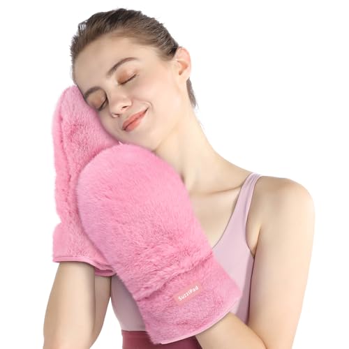 Coussins chauffants mains rose SuzziPad pour l'hiver au bureau