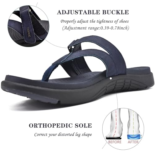 Image of COFACE Womens Orthopedic Flip Flops Arch Support Yoga Walking Thong Sandals