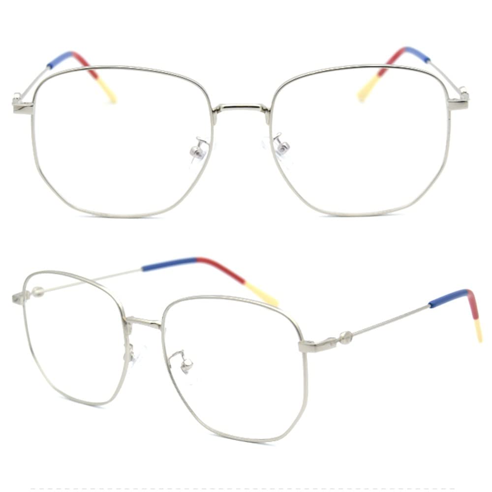 FREAZE +1.0 +1.5 +2.0 Groß Rahmen Sonnenbrille Metallrahmen Lesebrillen Multifokale Lesebrille Leicht Computer Brille Sehhilfe Für Damen Herren (Color : C, Size : 1.5)