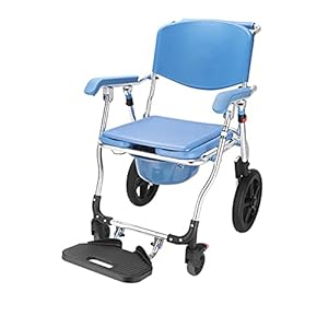 Verrijdbare Commode Boven Toiletstoel met Zwenkwielen Rugleuning Verwijderbare Pot Gemakkelijke Verplaatsing voor Oudere…