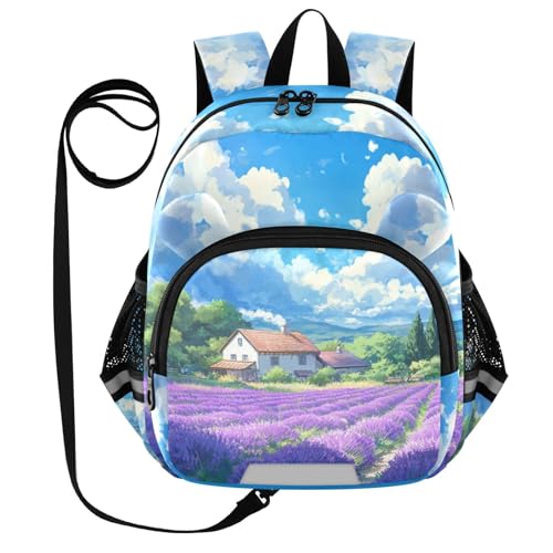 Lavender Field House Toddler Harness Backpack for Boys Girls 3-6 Years Kids Backpack with Anti Lost Safety Leash Child Leash Backpack for Walking Travel Preschool