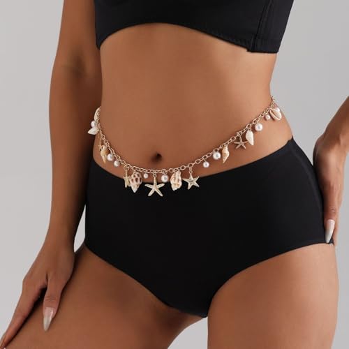 Women's Thin Chain Belt Fashion Belt For Dress Sparkle Beach Cute Metal Party Beaded Date Night Casual3