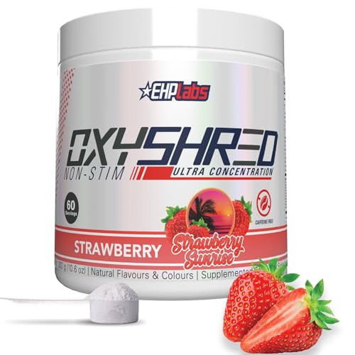 EHPlabs OxyShred Non-Stimulant Shredding Supplement - Promotes Shredding, Energy Booster, Pre-Workout, Mood Booster - Strawberry Sunrise, 60 Servings