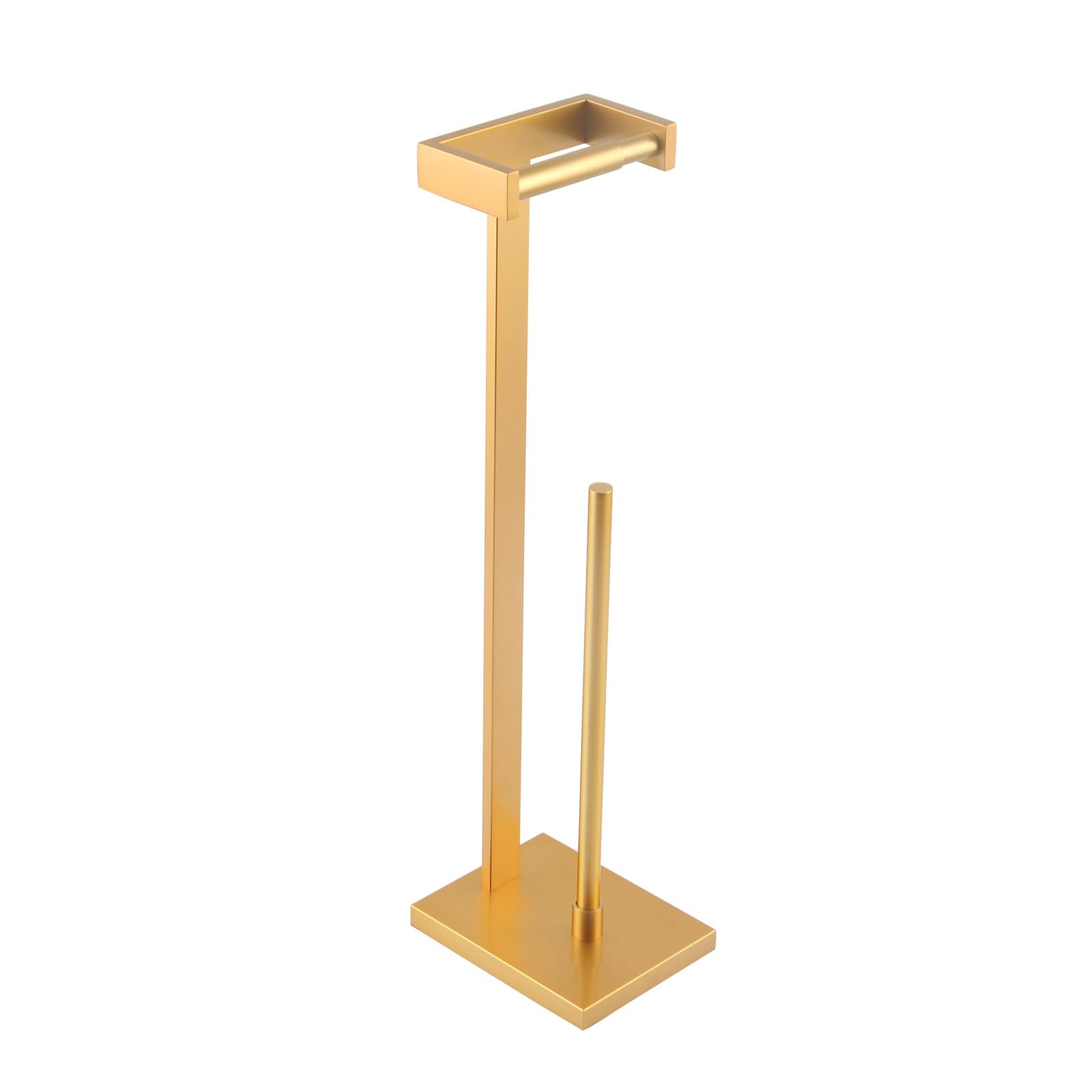 GERZWY Bath Free Standing Toilet Paper Holder Gold Stainless Steel Tissue Paper Roll Holder