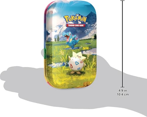 Pokémon-Sammelkartenspiel: Mini-Tin-Box Mega-Entwicklung – Erhabene Helden: Togepi und Karnimani (1 Stickerbogen, 1 Pokémon-Bildkarte und 2 Boosterpacks)