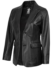 Hazel Black - Blazer Leather Coat