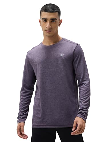 Image of TECHNOSPORT Men's Slim Fit Full Sleeve Round Neck T-Shirt, Double Cool Quick Dry Moisture Wicking Stretchable Sports Gym and Casual Wear