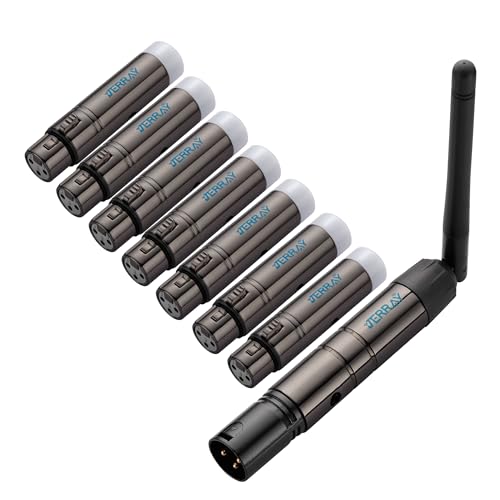 JERRAY8Pcs DMX Wireless 7 Female Receivers &1 Male Transmitter Co...