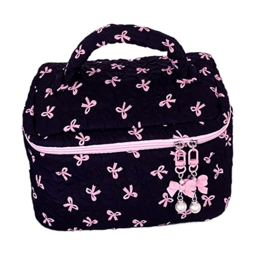 Borsa - imbottita portatile da viaggio organizer per trucco versatile con cerniera elegante custodia per bagno e uso quotidiano Nero Refer to description Unisex