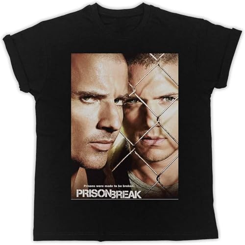 Prison Break Prisons were Made to Be Broken Poster T Shirt Mens tee Unisex Shirt Black L