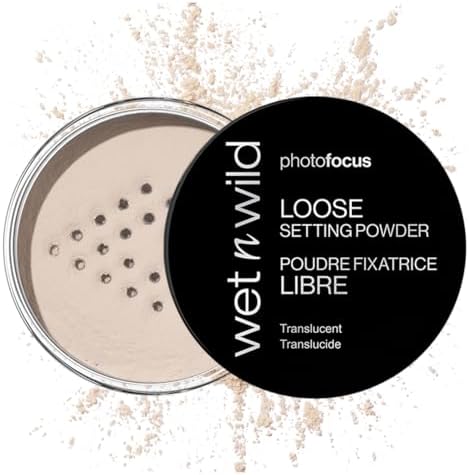 wet n wild Photo Focus Loose Baking Setting Powder, Highlighter Makeup, Fair to Medium & Tan Skin Tones - Translucent