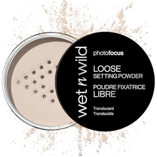 Wet n Wild Photo Focus Loose Setting Powder, Silky Weightless Setting Powder to Set, Mattify, Absorb Oil and Bake, Soft-Focus Effect, Translucent Shade