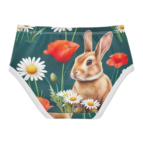 Brown Rabbit Colorful Wildflowers Girls Underwear Toddler 2t Cotton Panties Little Girl Flower Briefs Underpants2