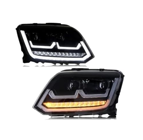 Faros Delanteros para Amarok 2010 2011 2012 2013 2014 2015 2016 2017 2018 2019 2020 Faros Delanteros LED Coche DR Intermitentes Luces Bifocales Proyector Delantero Juego Faros Delanteros