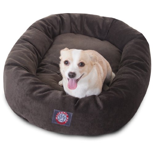 Image of Majestic Pet Villa 32 Inch Shredded Memory Foam Dog Bed for Medium Sized Dog 32x23x7 Inch-Orthopedic Pet Bed - Washable Medium Puppy Mat with Head Support-Storm