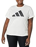 adidas Women's Plus Size Winners 3.0 Tee, Core White Melange, 1X