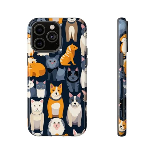 Coque iPhone 14 Pro Max rigide pour éviter rayures motif chats et chiens
